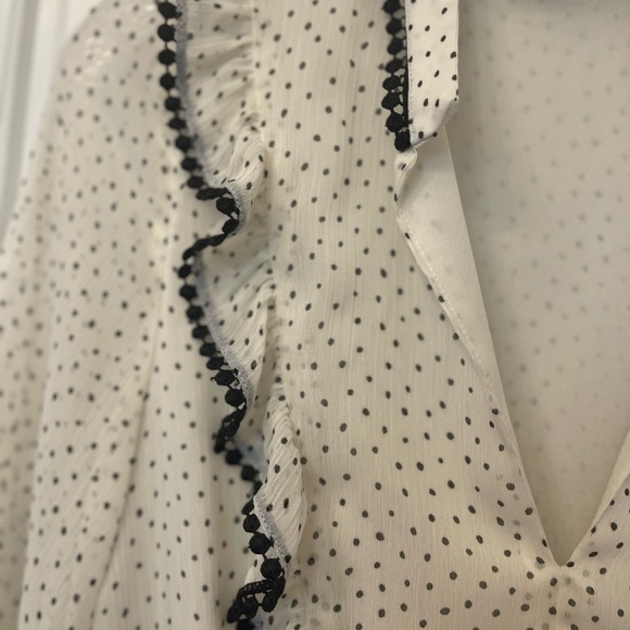 Zara Woman’s White/Black Polka Dot Tiered Mini Dress Small 
Preloved No Flaws - Picture 6 of 9